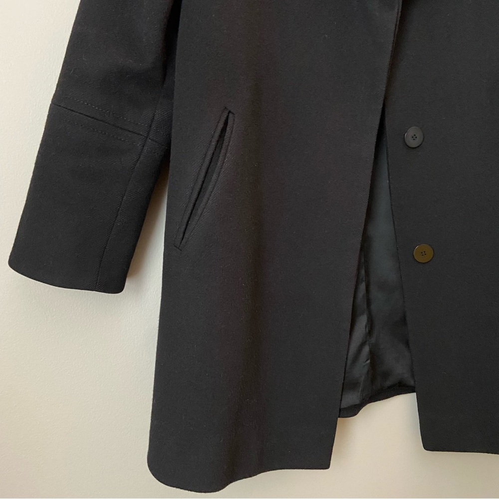 Last Chance FLEURETTE Loro Piana Wool Peacoat Black Size L - Picture 3 of 8